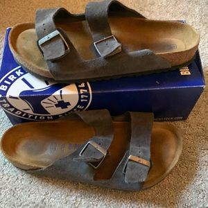 Birkenstock Arizona BS velvet grey soft footbed